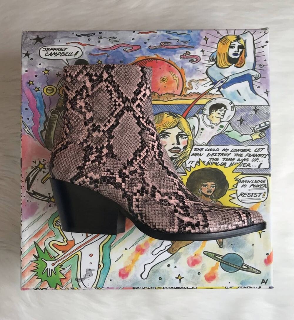 Jeffrey Campbell Kelam Western Bootie Pink Snake